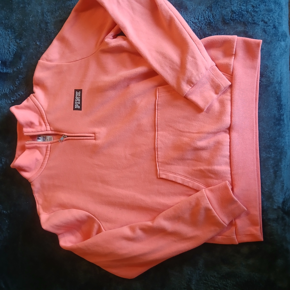 PINK Coral Quarter-Zip Sweatshirt